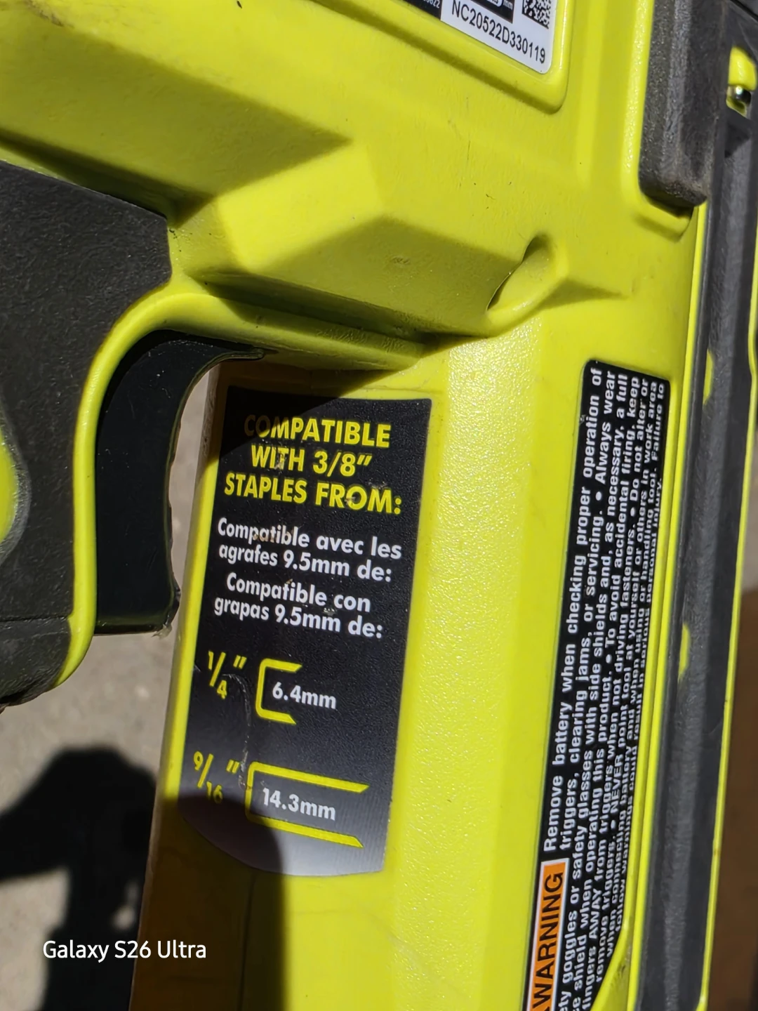 Ryobi 18v ONE+ Cordless 3/8 in. Crown Stapler P317VN (Tool Only) - photo 5