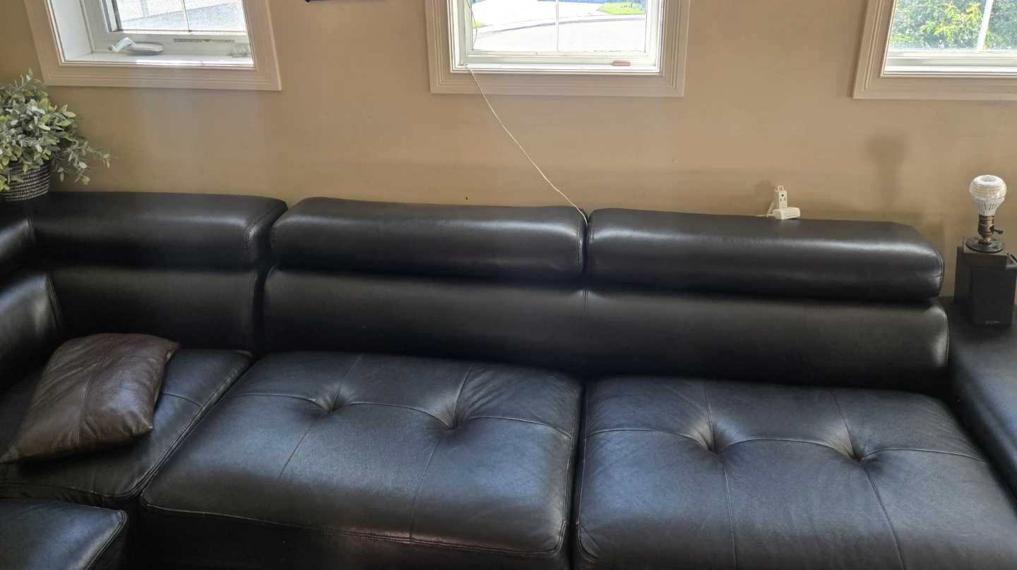 Black Leather Sectional Sofa