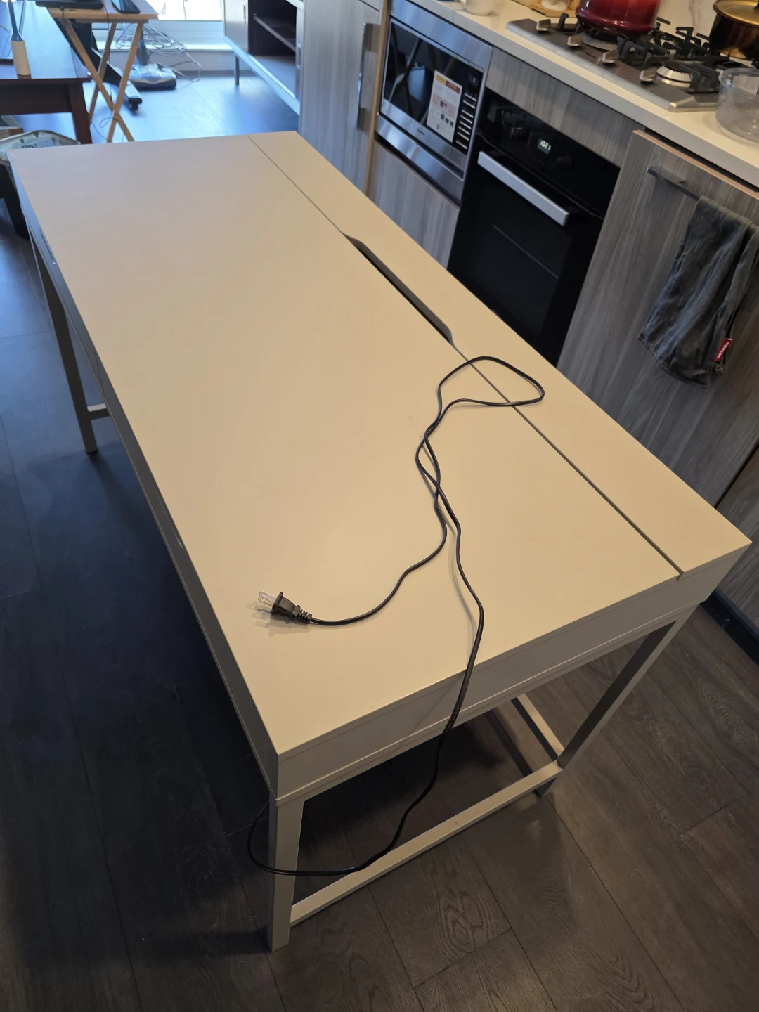 Modern Two Drawer Desk with Power Outlet - photo 3