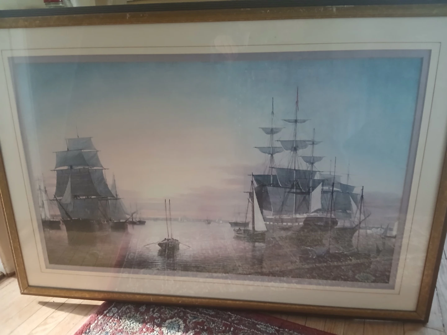 Framed print of tall ships at sea - photo 3