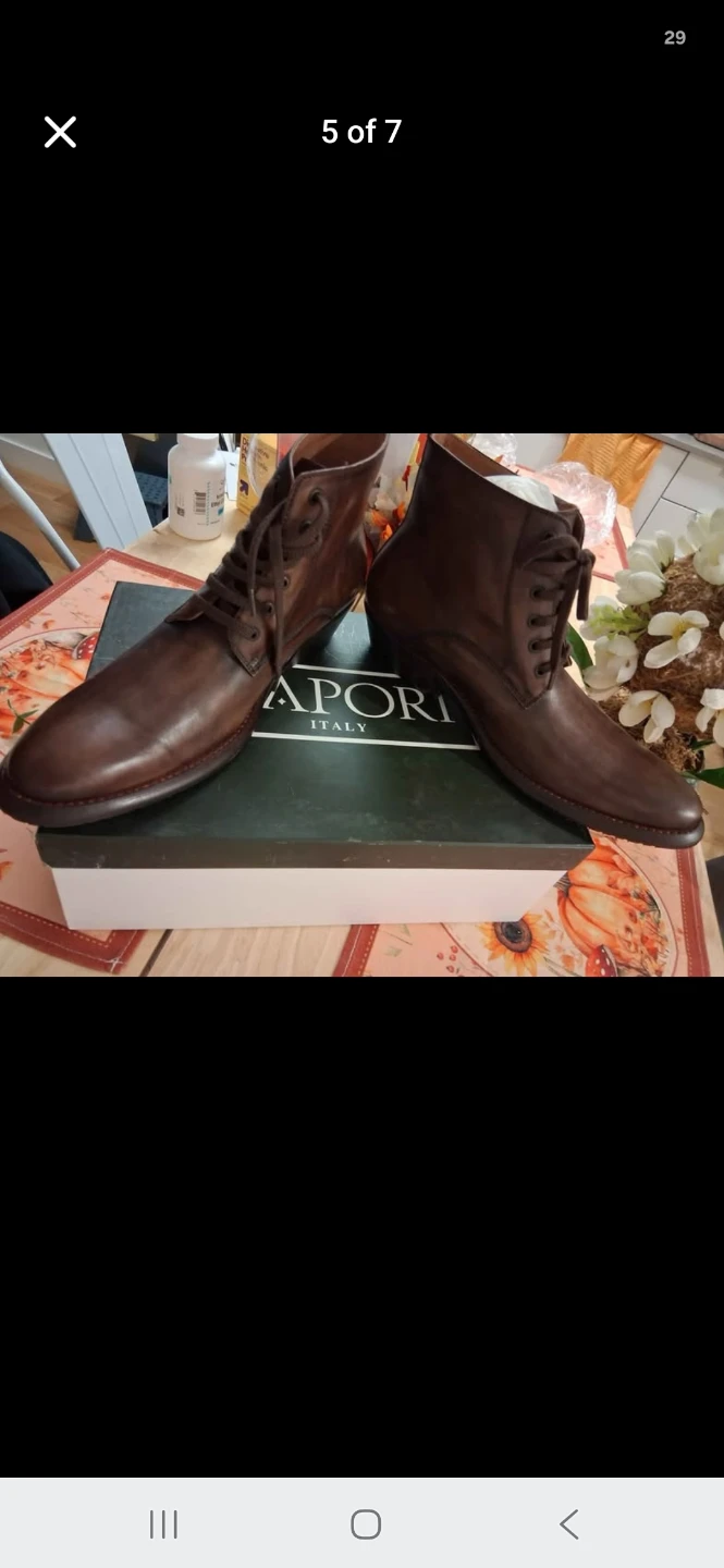 Capori Italy Brown Leather Lace-Up Boots (Men) - photo 5