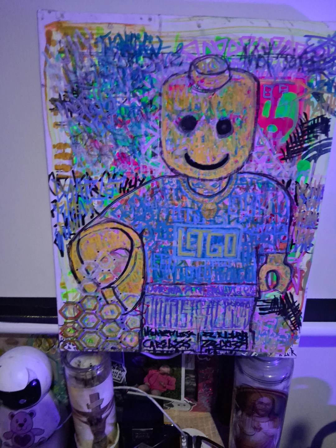 Artwork with Gucci Balaclava and LE(t)GO Figure