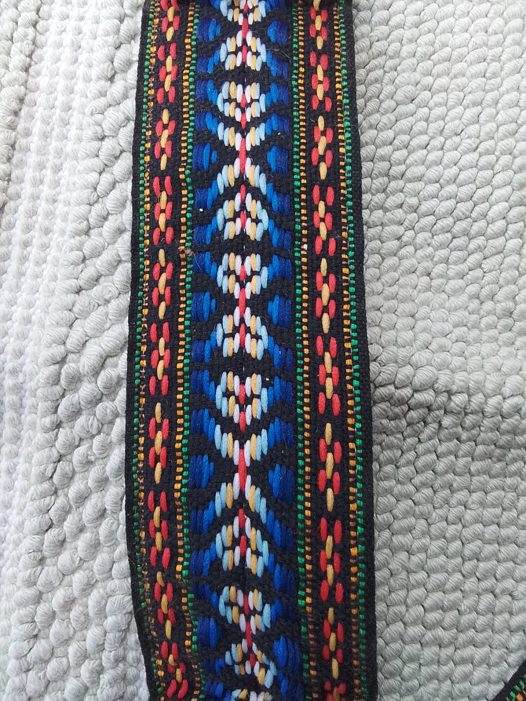 Woven Guitar Strap with Leather Ends & Picks - photo 2