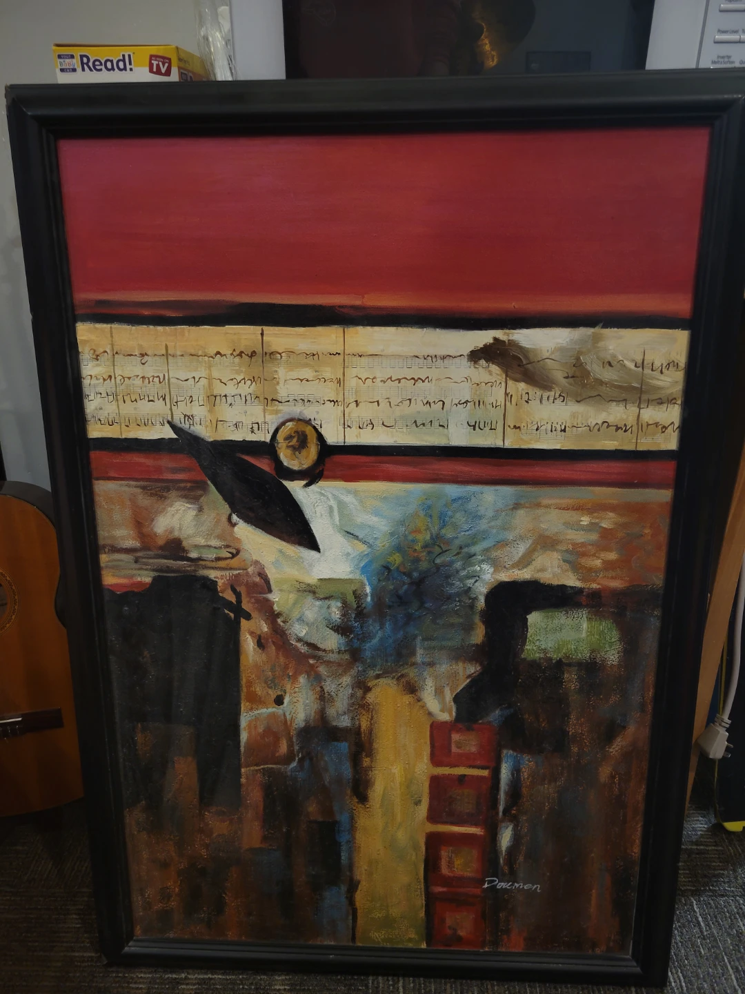 Framed Abstract Painting "Doumen"