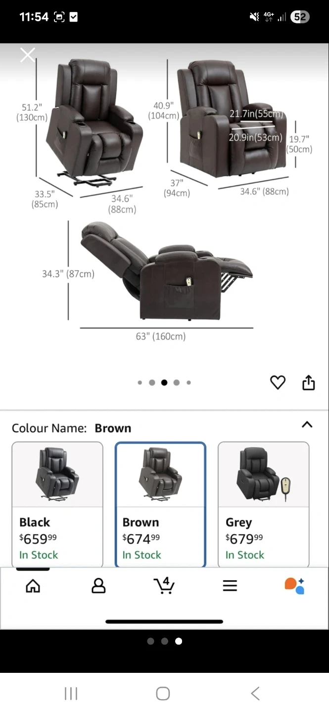 Electric Brown Recliner - photo 4