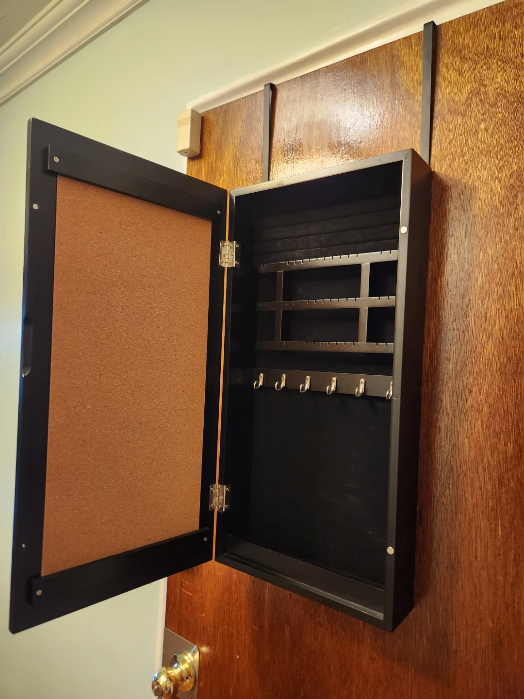 Black Wall Mount Jewelry Organizer Mirror - photo 2