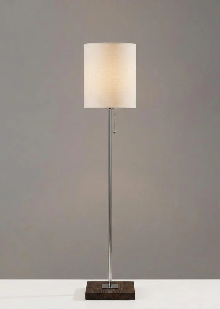 Modern Floor Lamp with White Drum Shade