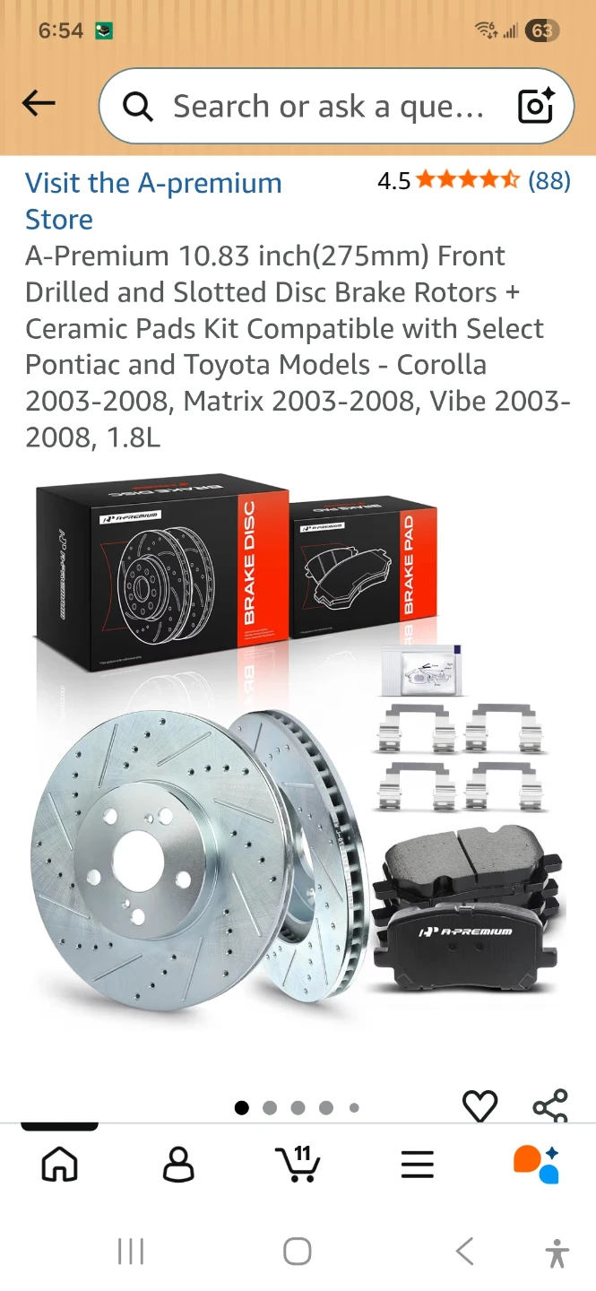 A-Premium Front Drilled and Slotted Disc Brake