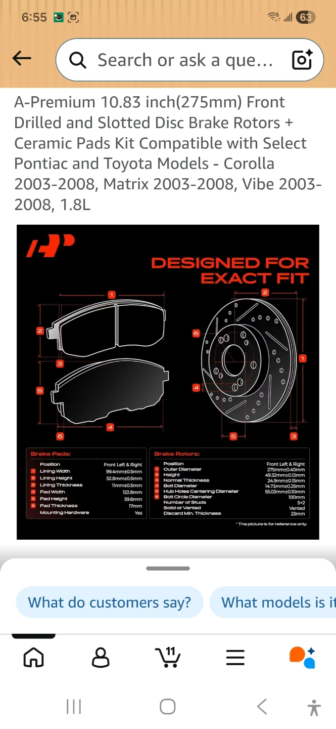 A-Premium Front Drilled and Slotted Disc Brake - photo 2