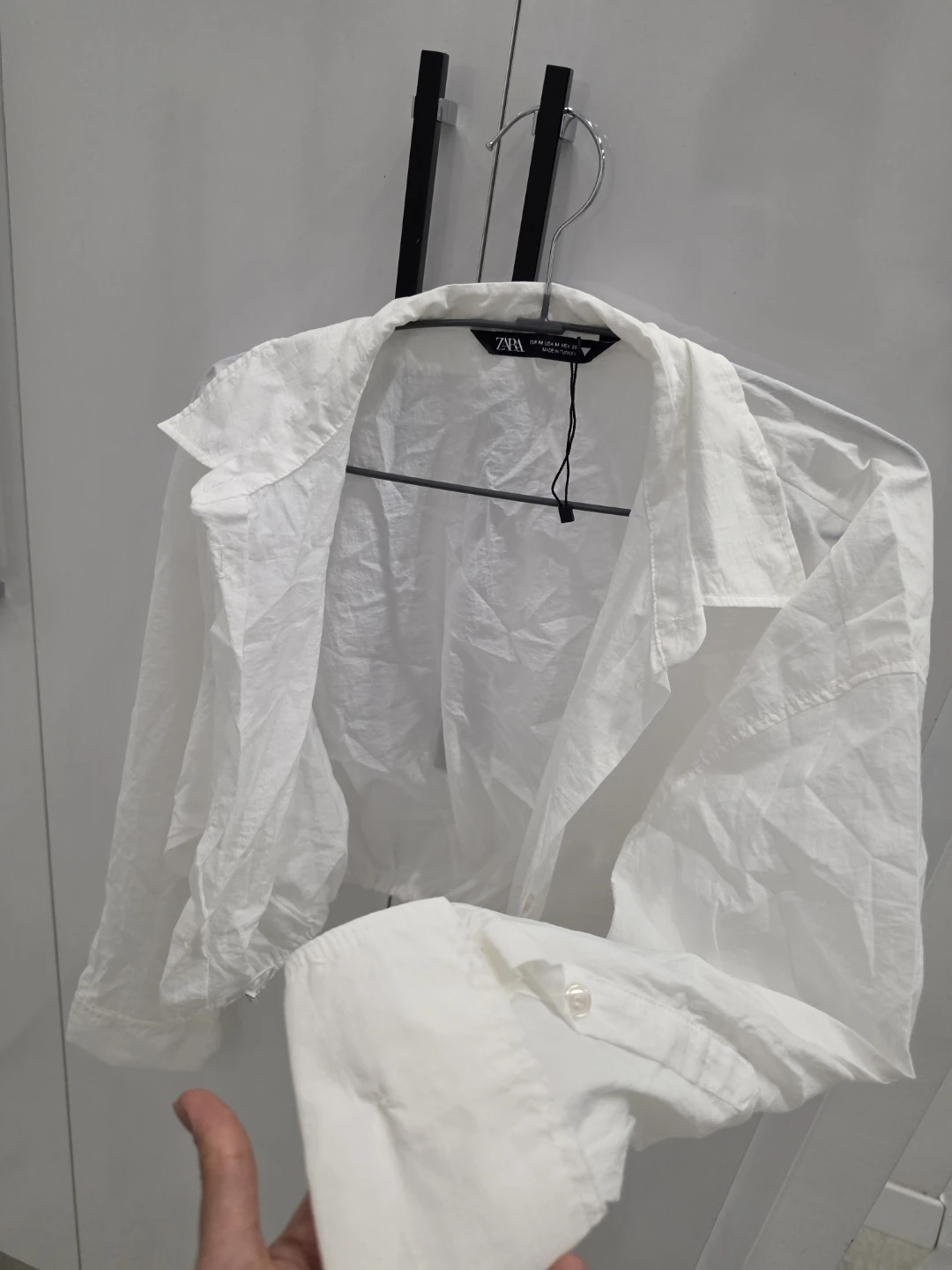 ZARA White Cropped Shirt - photo 3