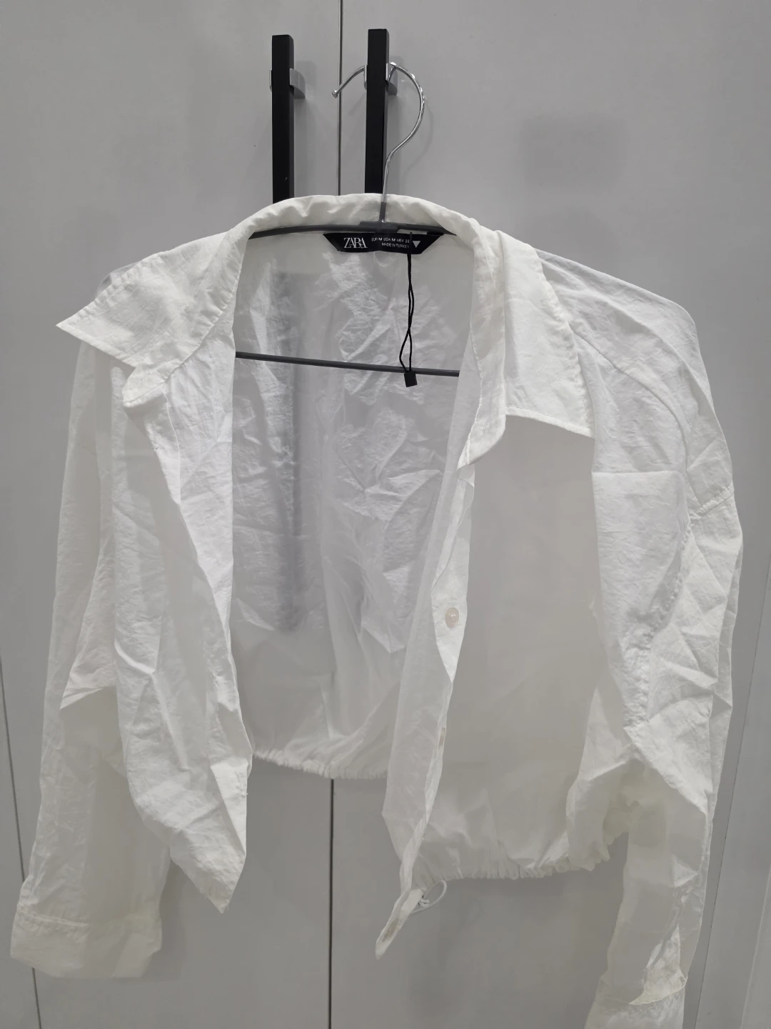 ZARA White Cropped Shirt - photo 5