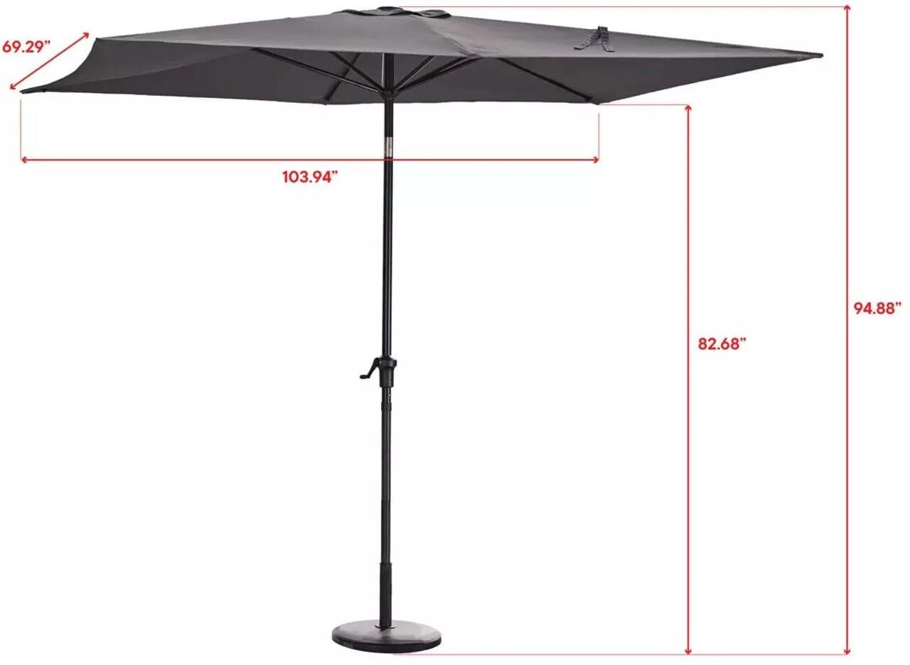 CANVAS Grey Rectangular Umbrella 9' x 6' - photo 3