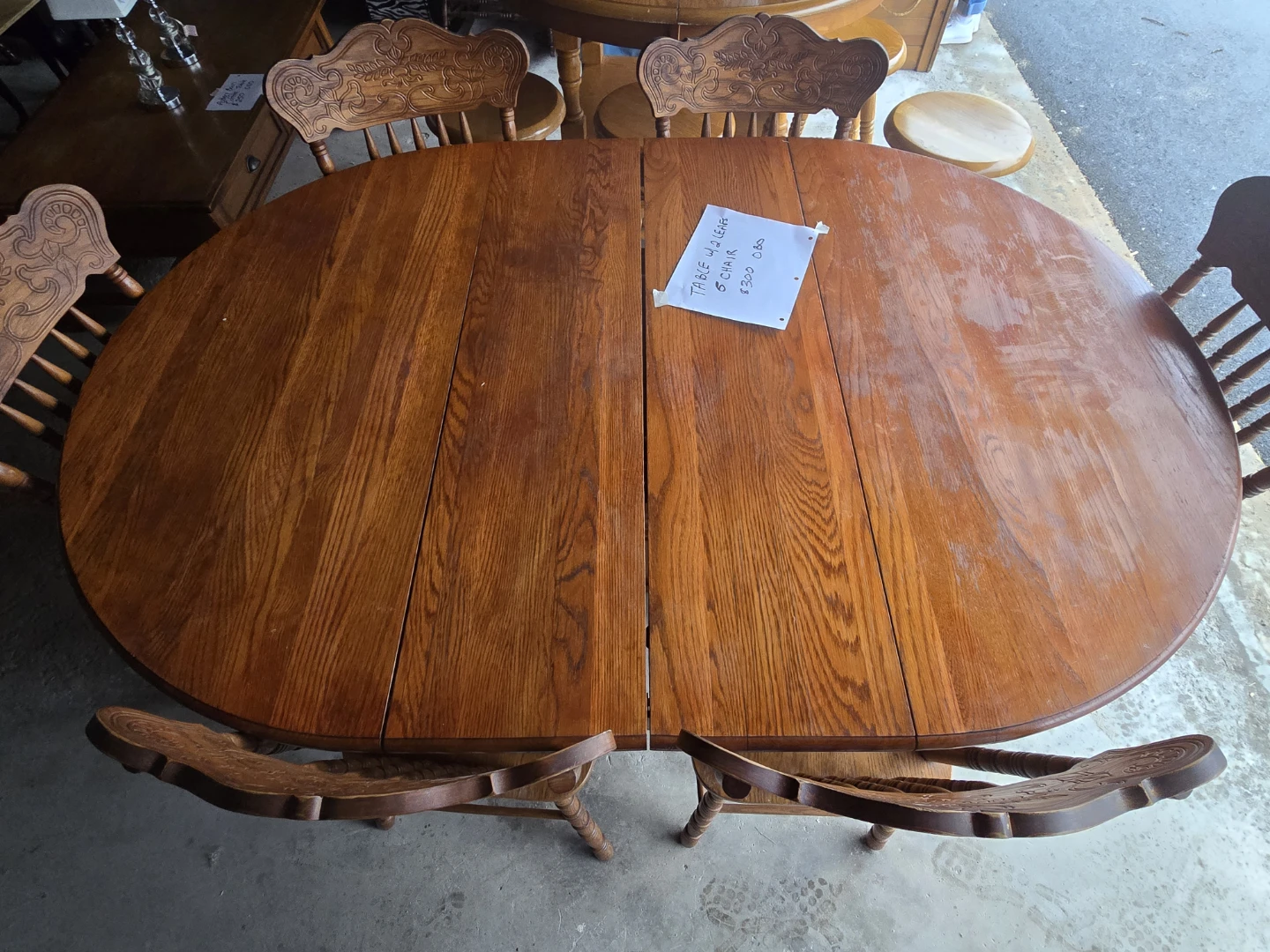 Oak Dining Table with 6 Chairs