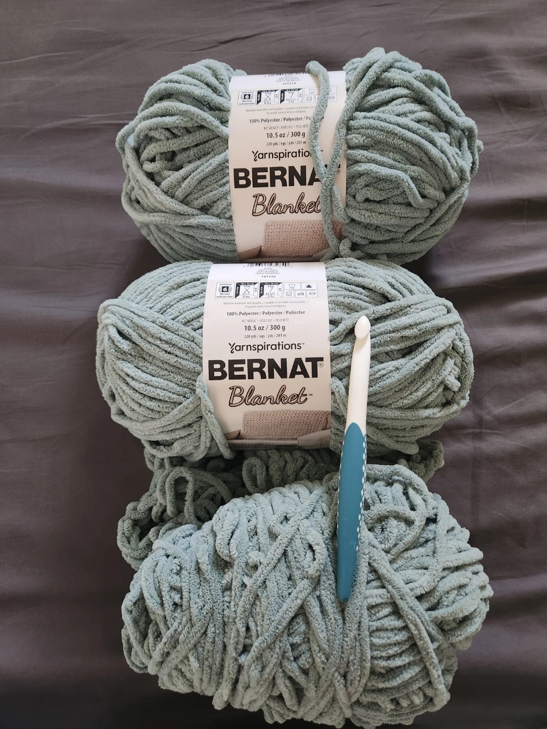 NEW- Bernat Blanket Yarn + Crochet Hook - photo 2