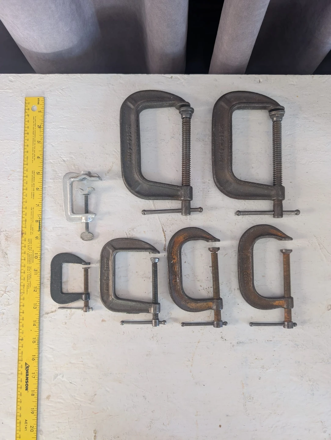 Assorted C Clamps tools