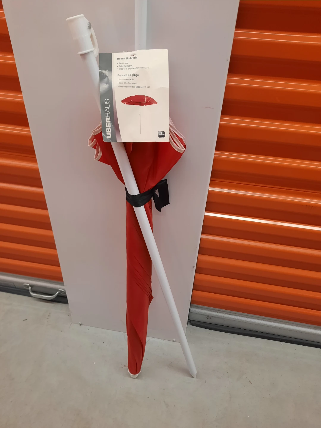 NWT Red Beach Umbrella with Steel Frame