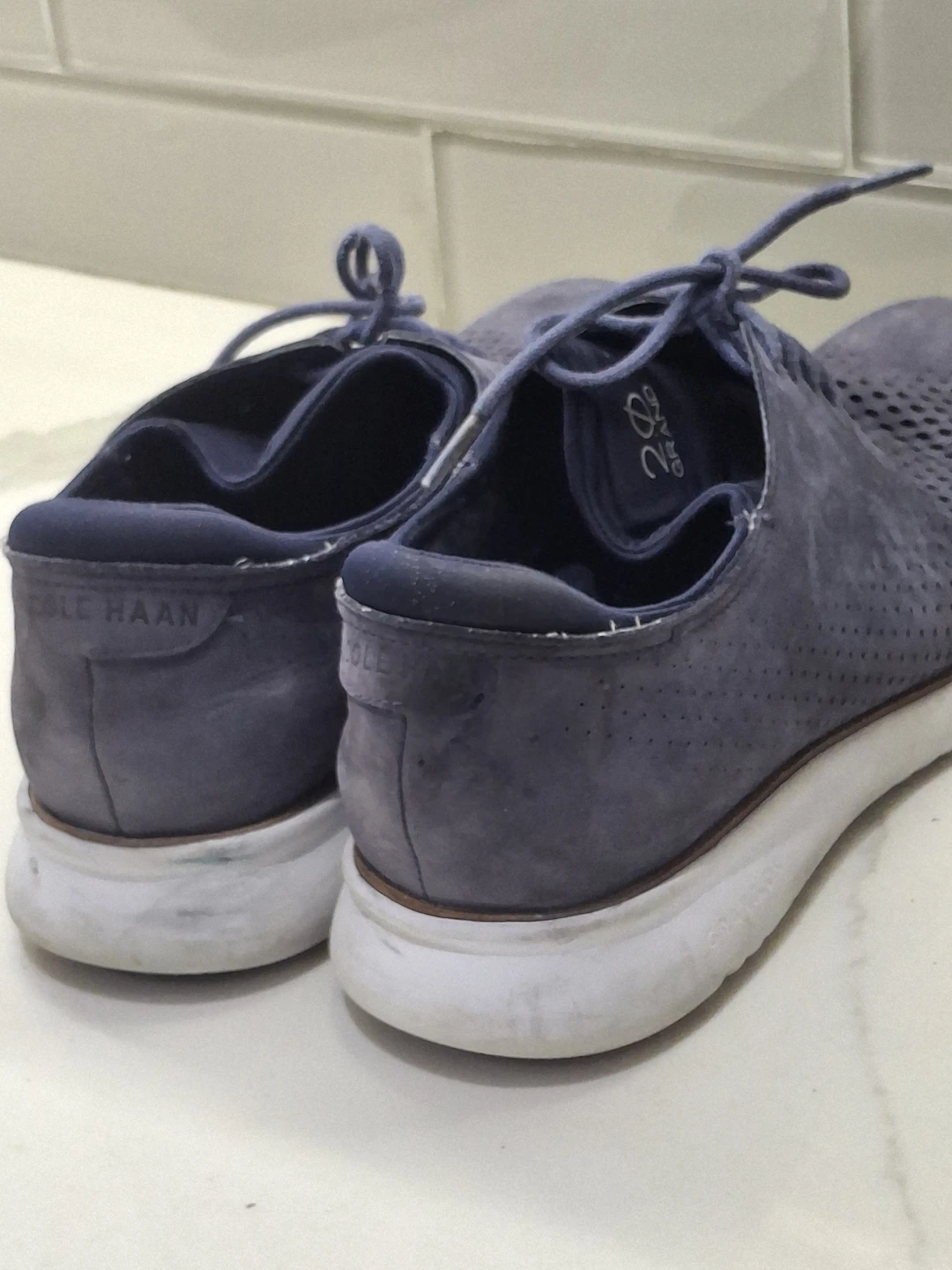Cole Haan Zerogrand Men's Blue Suede Perforated Shoes - photo 4