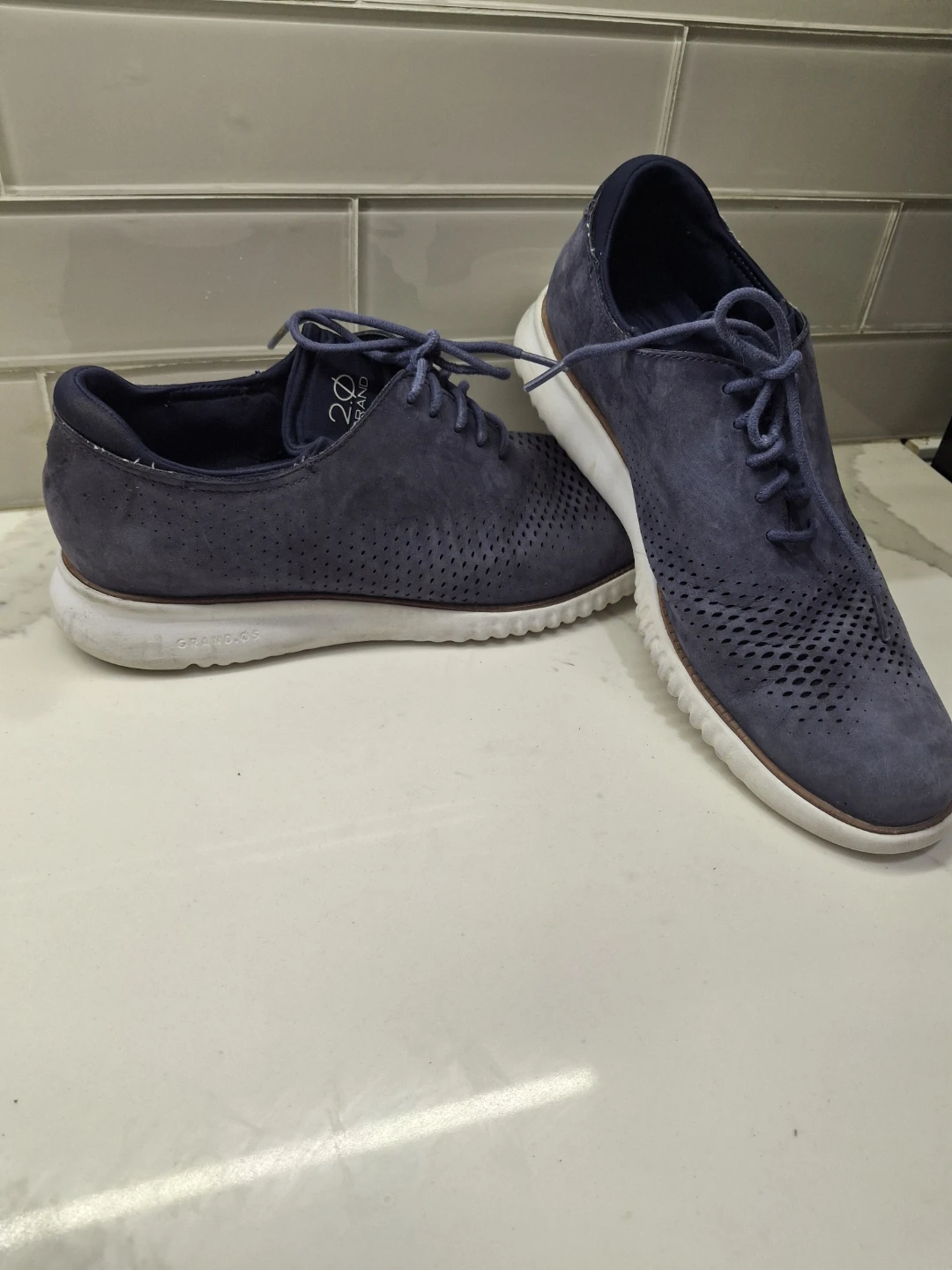Cole Haan Zerogrand Men's Blue Suede Perforated Shoes - photo 5