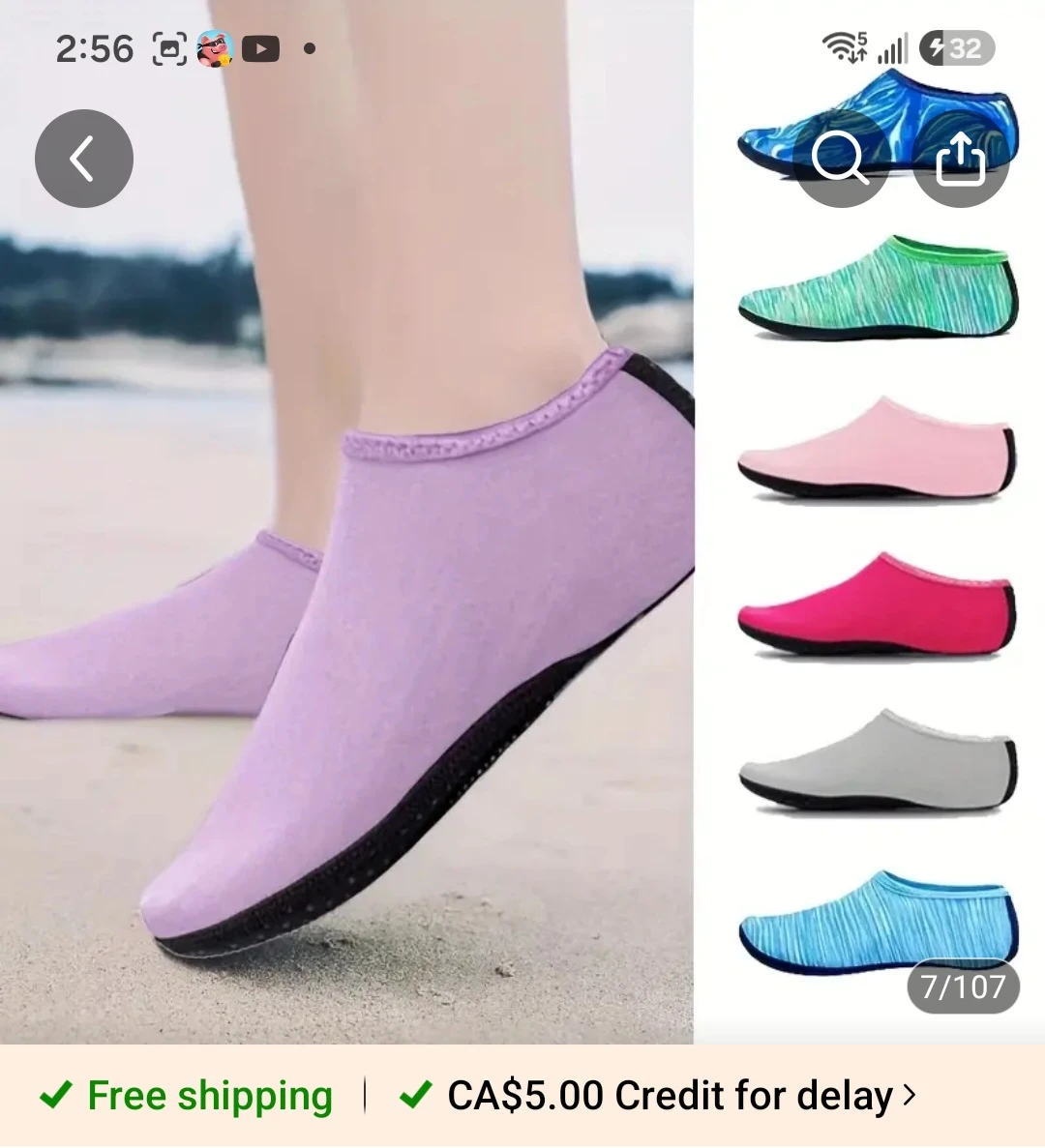 Pink Water Shoes Aqua Socks Size 11 womans - photo 5