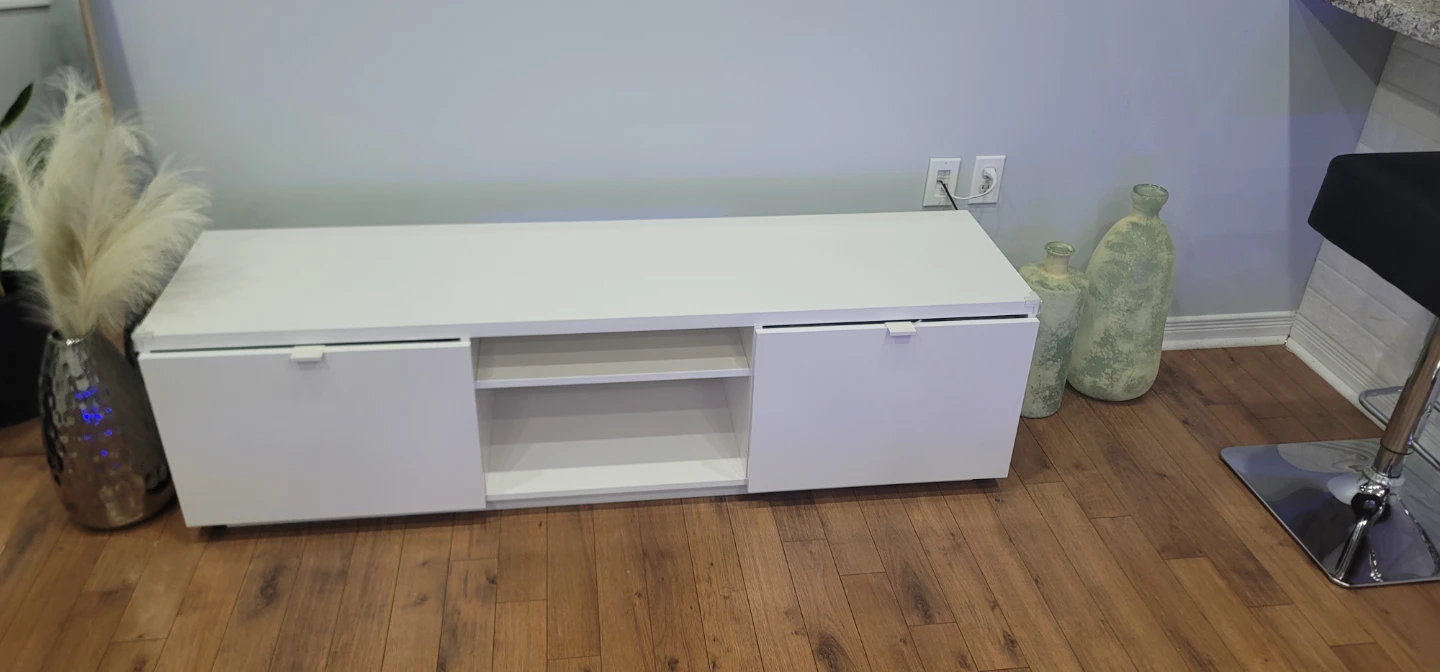 White Media Console TV Stand