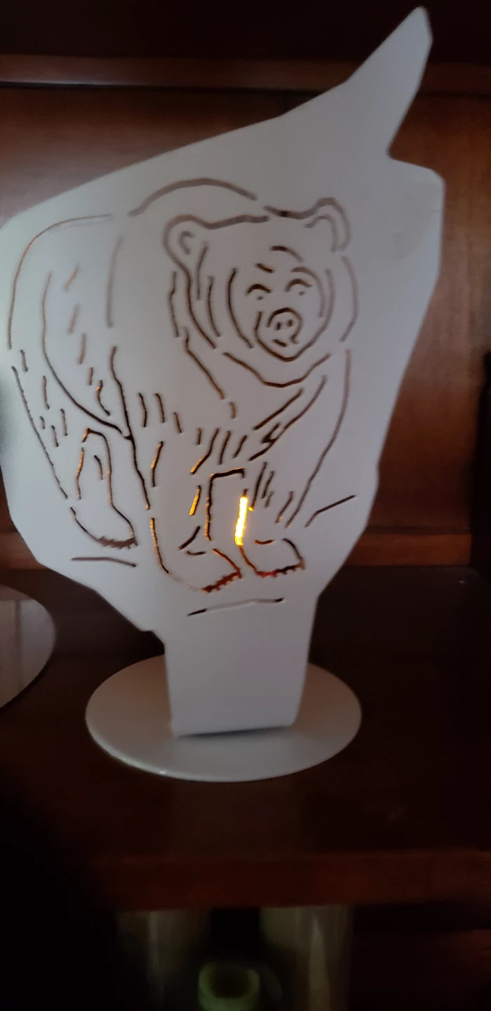 Bear design candle holder Metal New - photo 3
