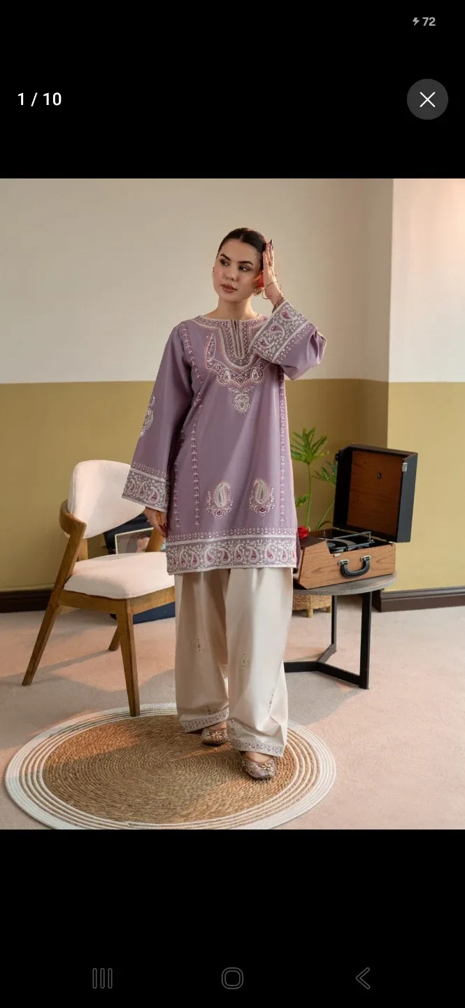 Women's Embroidered Kurti and Pants Set