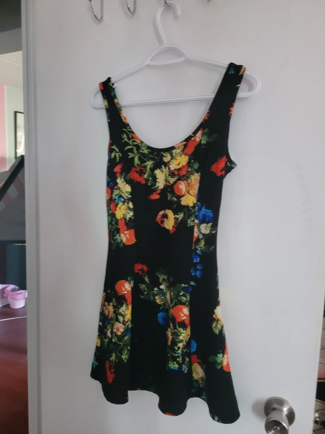 Black Floral Tank Dress