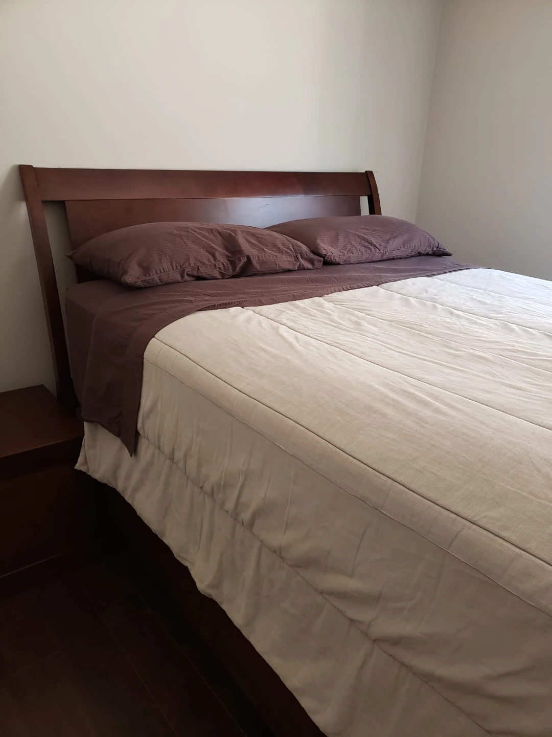 Wooden Sleigh Bed Frame and Dresser Set - photo 2