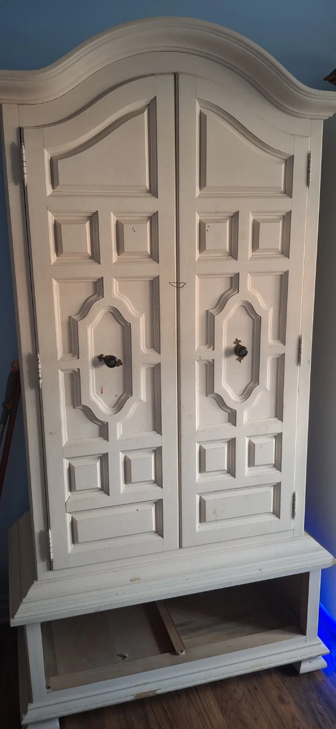 White Armoire with Drawers and Hanging Rod - photo 2
