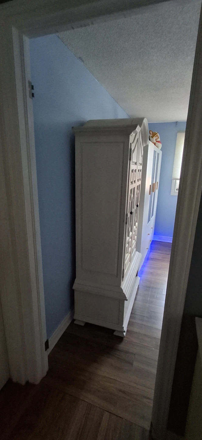 White Armoire with Drawers and Hanging Rod - photo 5