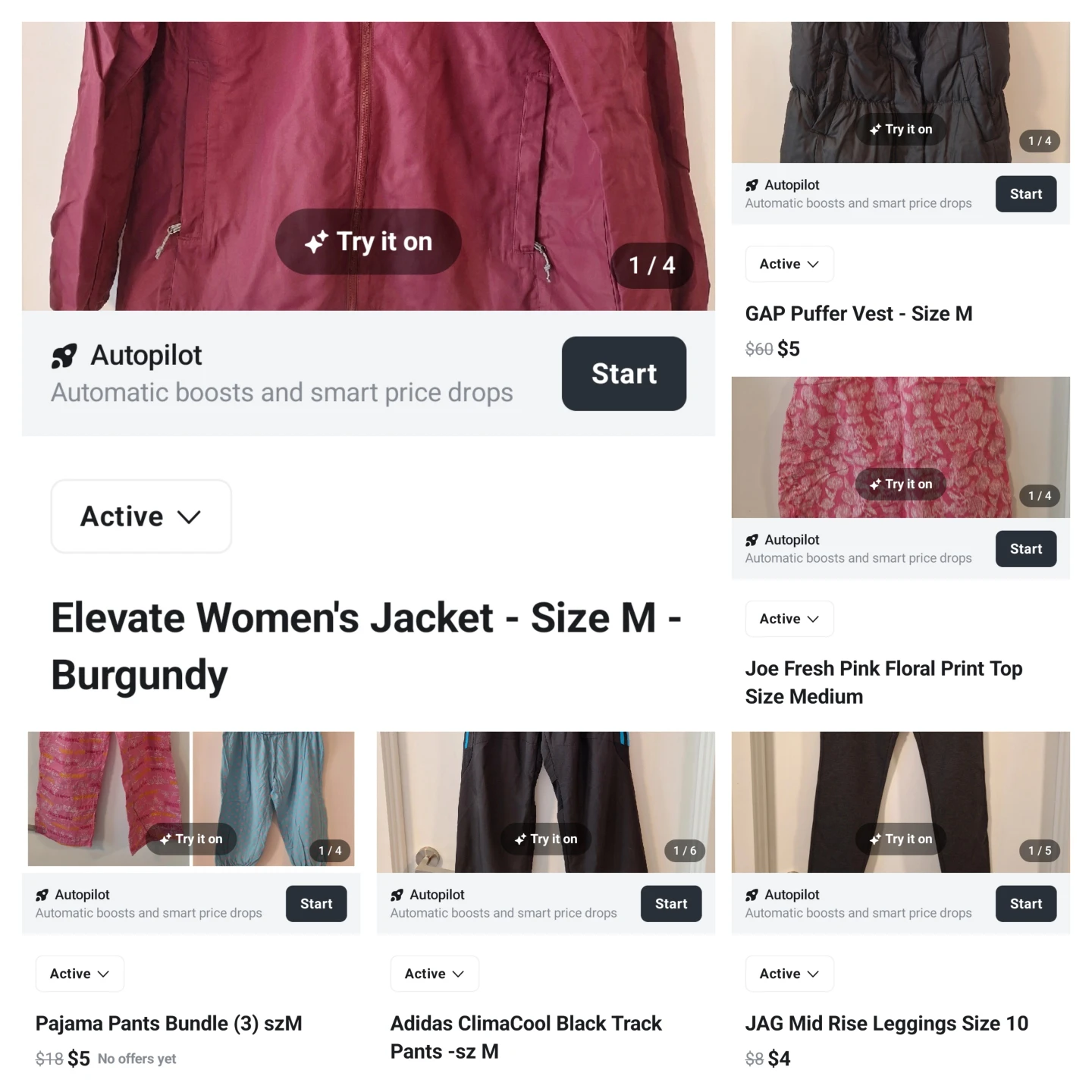 Women's szM clothing lot x8 items