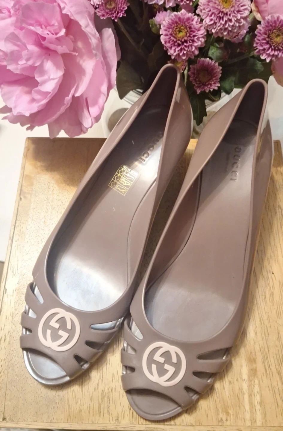 Real Gucci Jelly Wedges