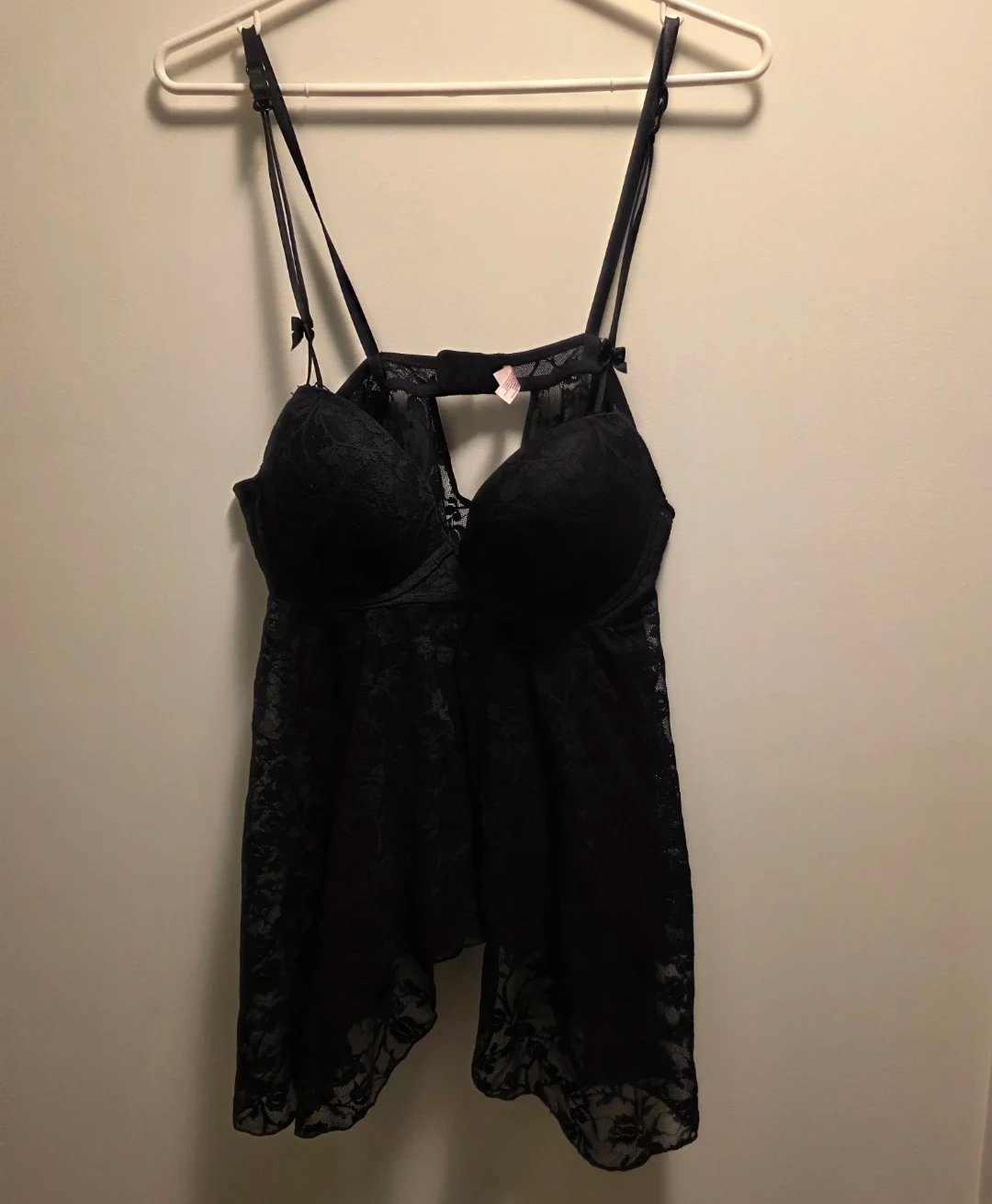 La Vie en Rose Black Lace Babydoll Lingerie