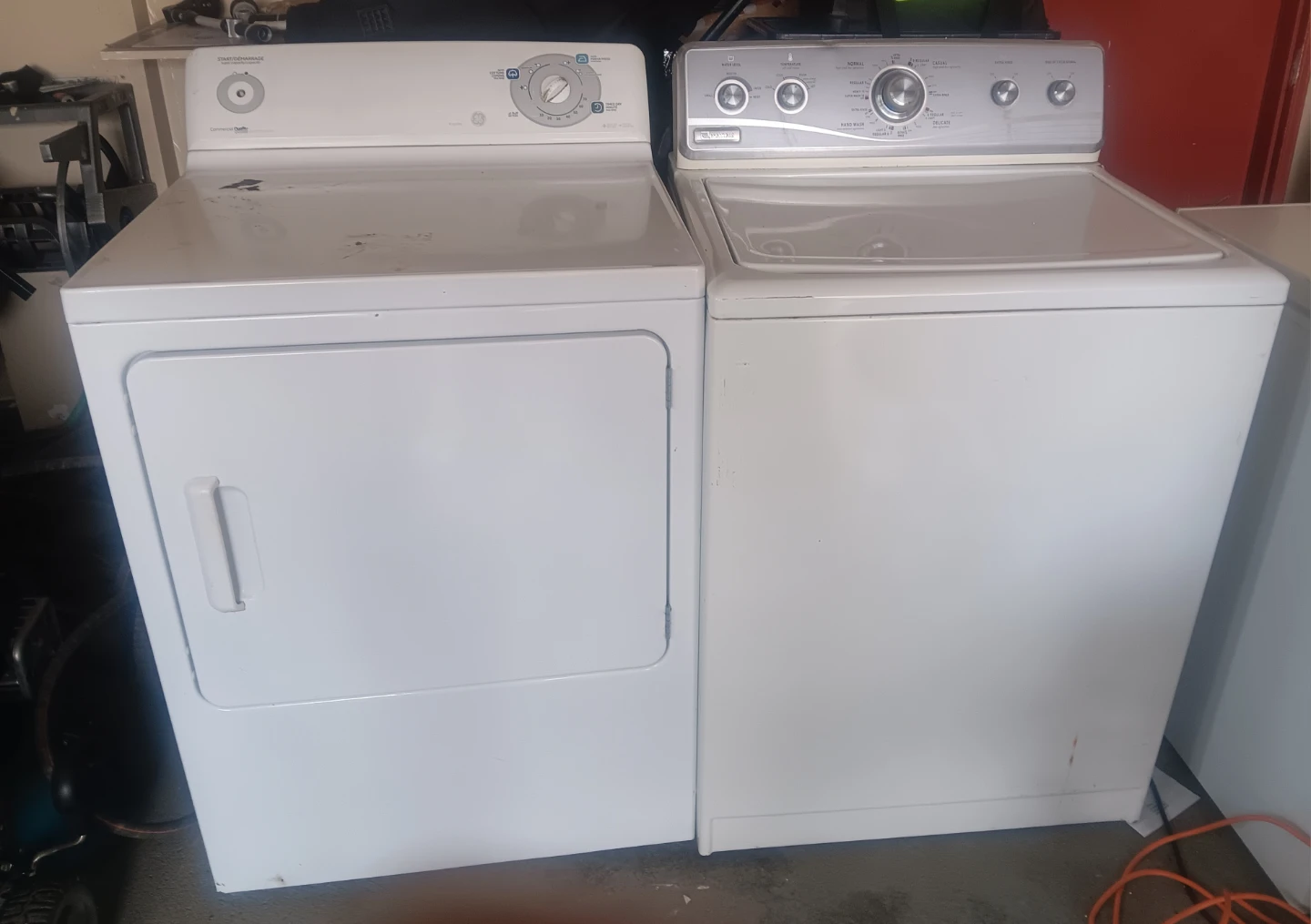 GE Dryer and Whirlpool Washer Set