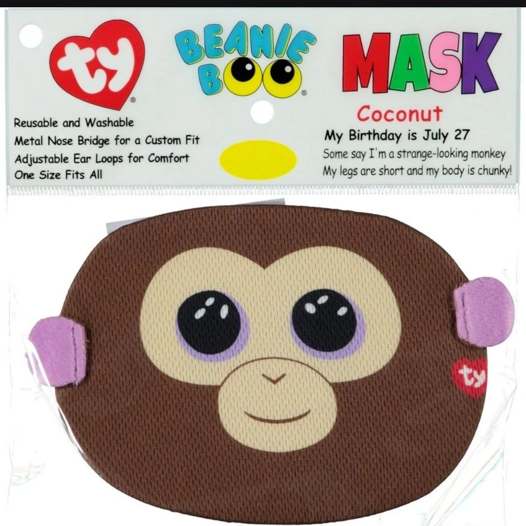 Ty Beanie Boo Coconut Monkey Mask ⚽