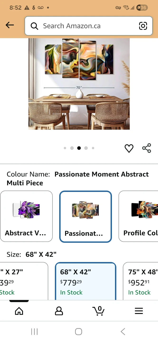 Passionate Moment Abstract Multi Piece Canvas Wall Art - photo 4