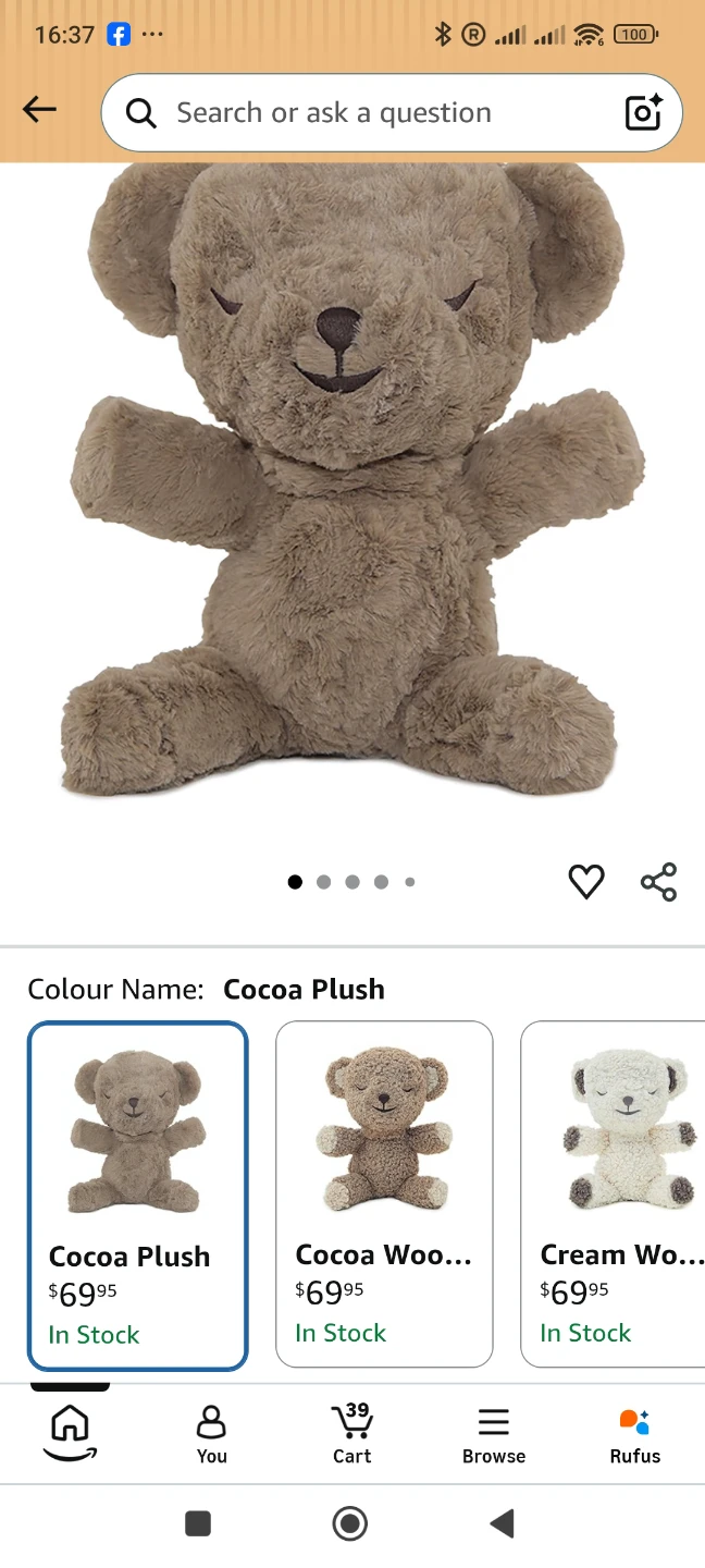 2 Happiest Baby SnooBear Sleep Aid Toy - Cocoa Plush - photo 2