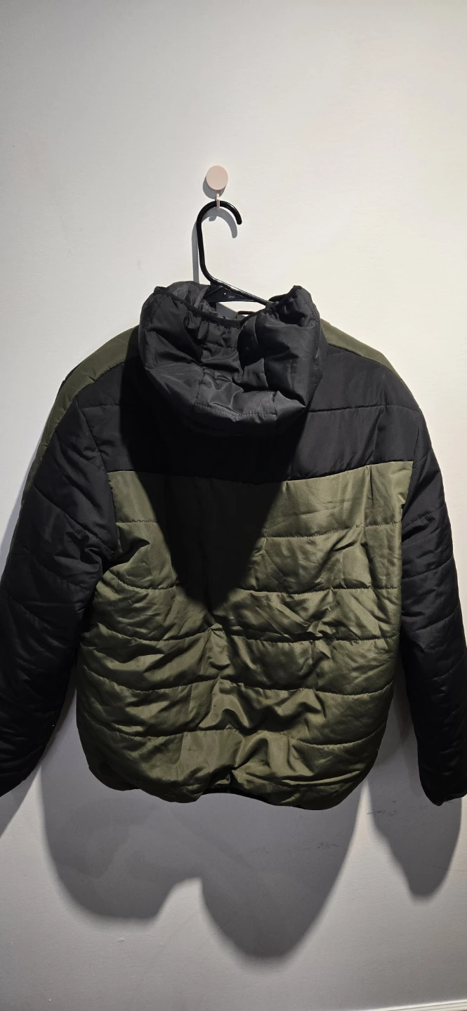 Black and Olive Green Puffer Jacket - photo 2