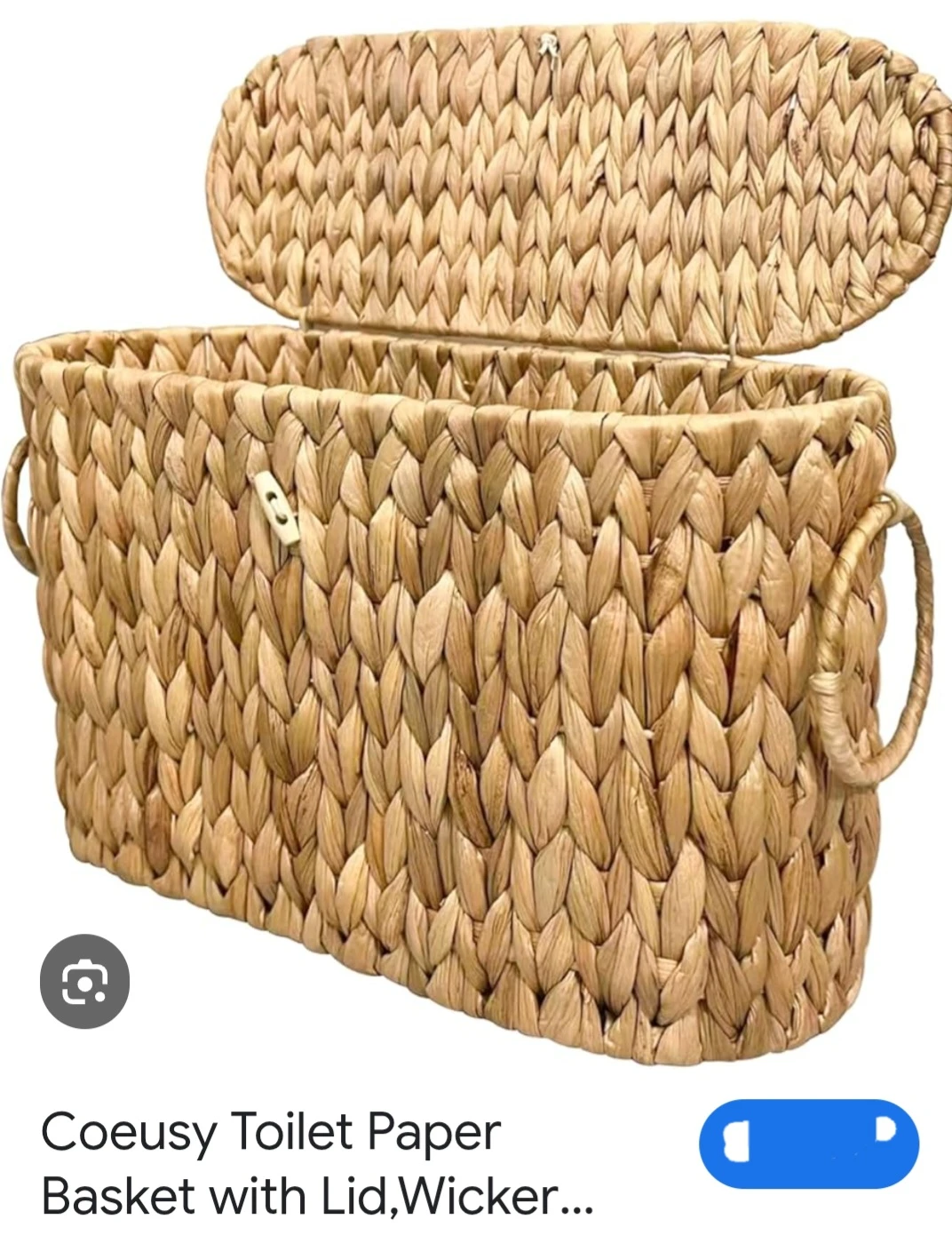 Coeusy Wicker Toilet Paper Basket with Lid - photo 3