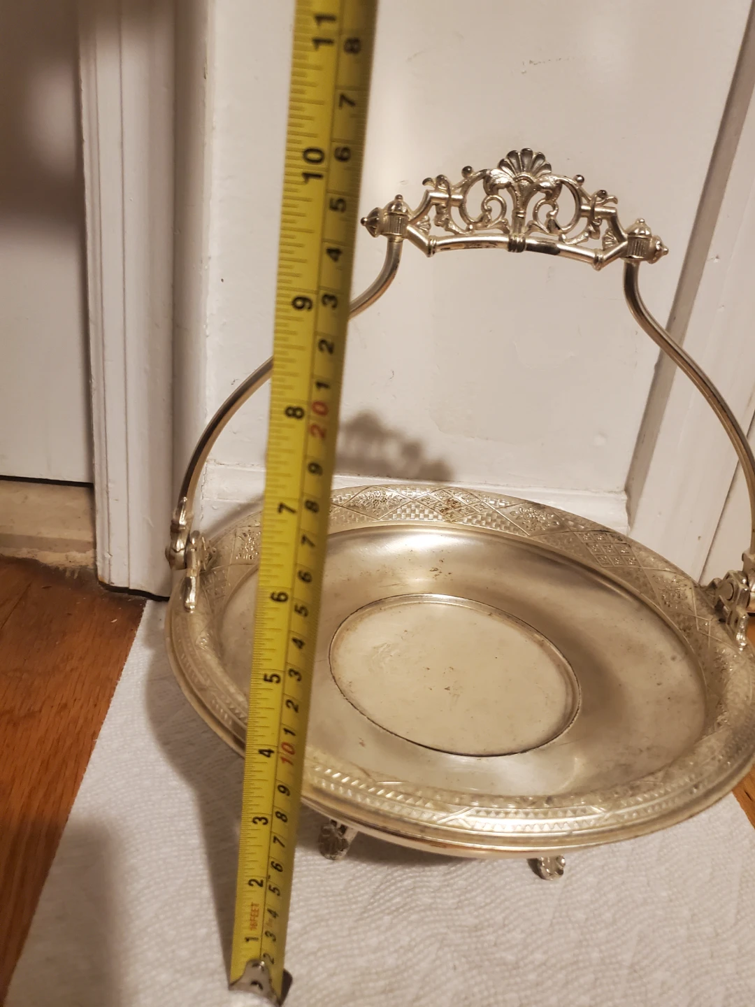 Vintage Silver Plated Footed Serving Basket BRIDAL  BASKET - photo 3