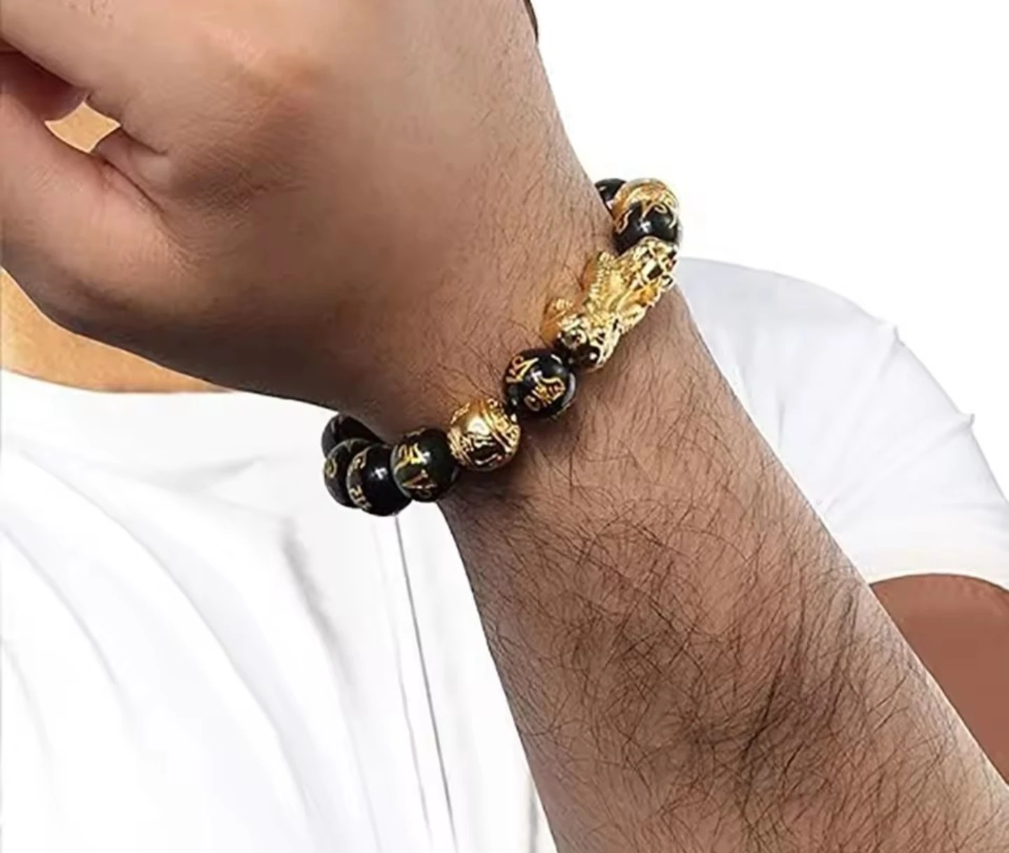 Black and Gold Pixiu Bracelet - photo 3