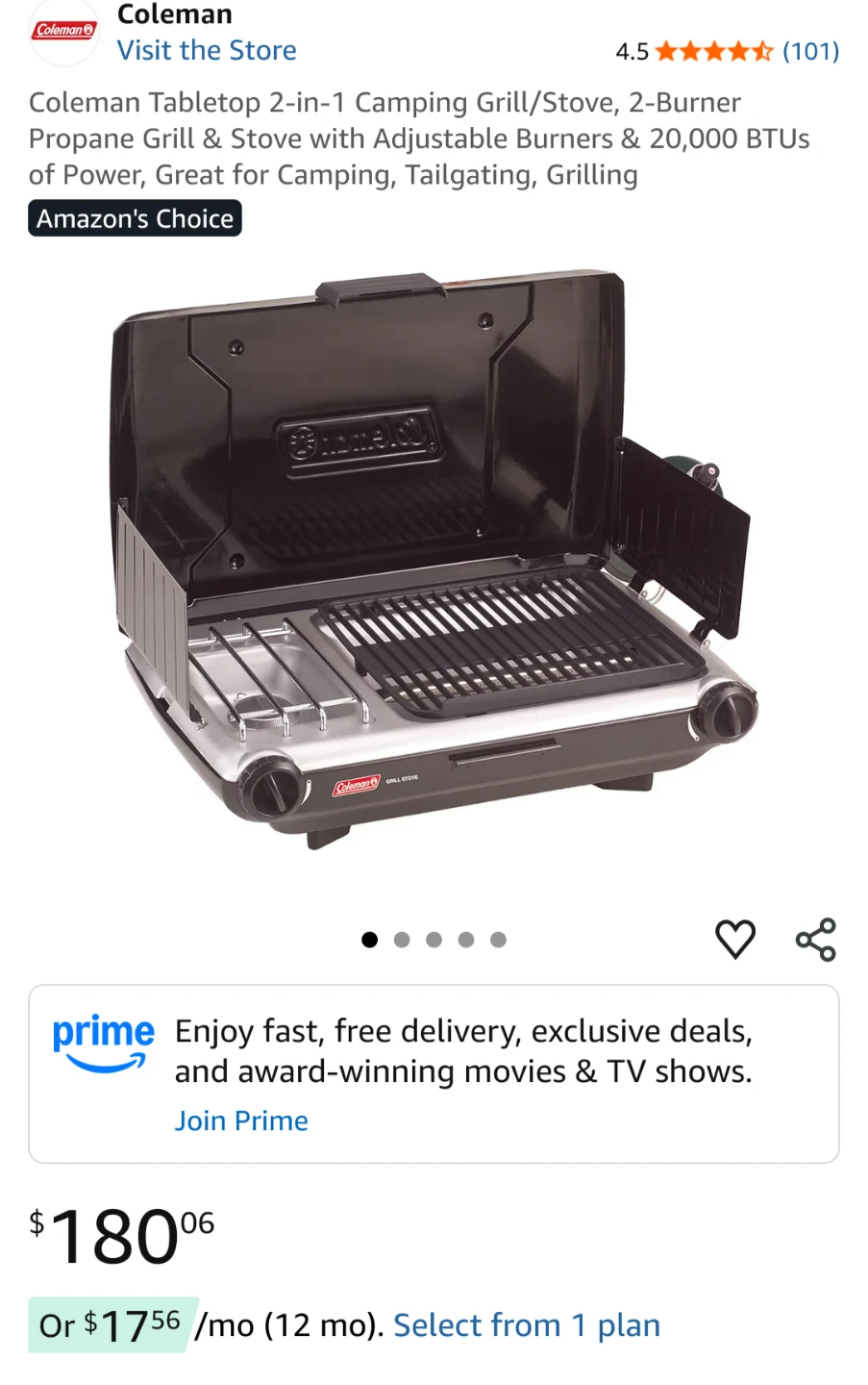 ⚽  BBQ Time! Coleman Portable Grill/Stove Combo - photo 2