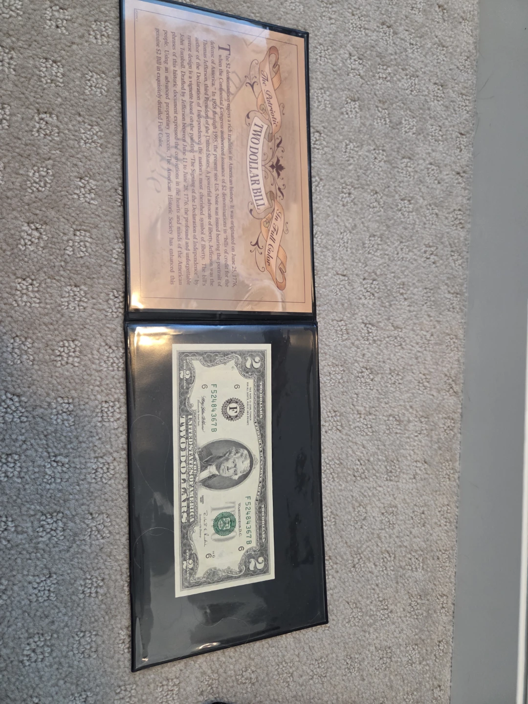 Colorized Two Dollar Bill USD in case - photo 4