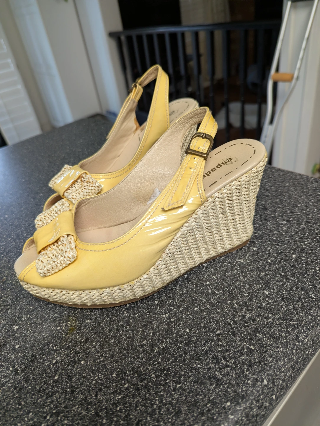 Espadrilles Yellow Wedge Sandals Size 7
