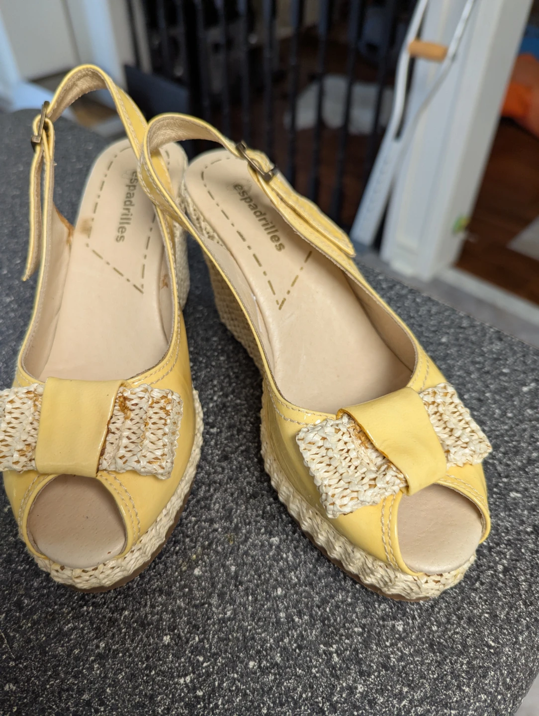 Espadrilles Yellow Wedge Sandals Size 7 - photo 2