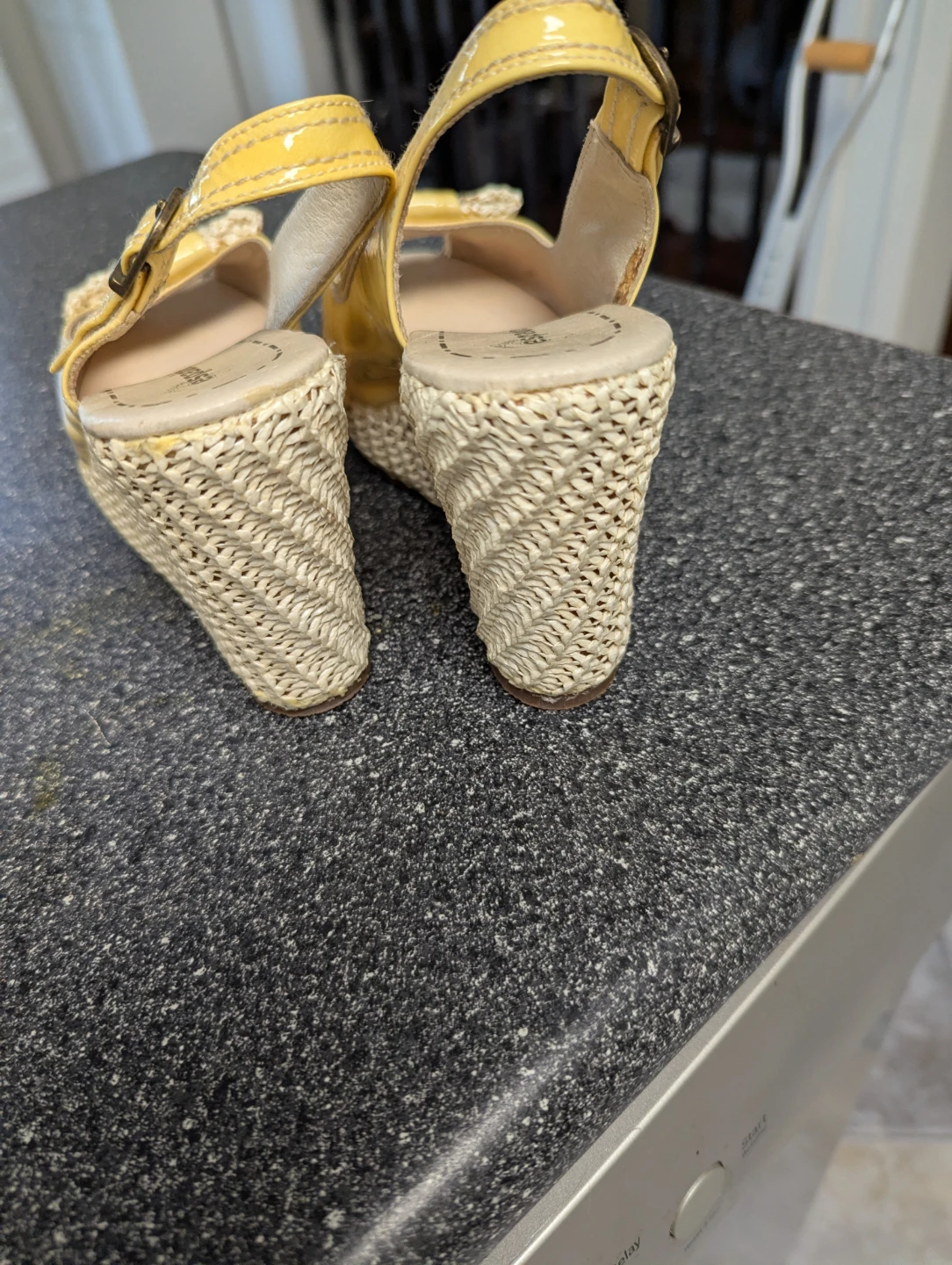 Espadrilles Yellow Wedge Sandals Size 7 - photo 4