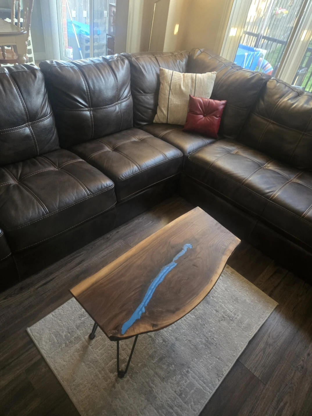 Espresso brown, faux leather Sectional Sofa - photo 2