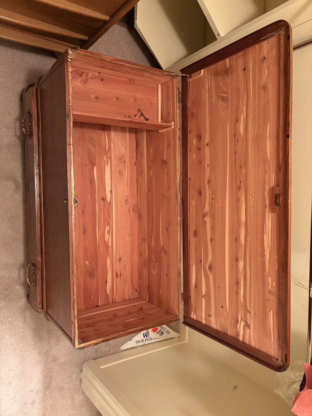 Vintage hardwood chest with drawer - photo 2