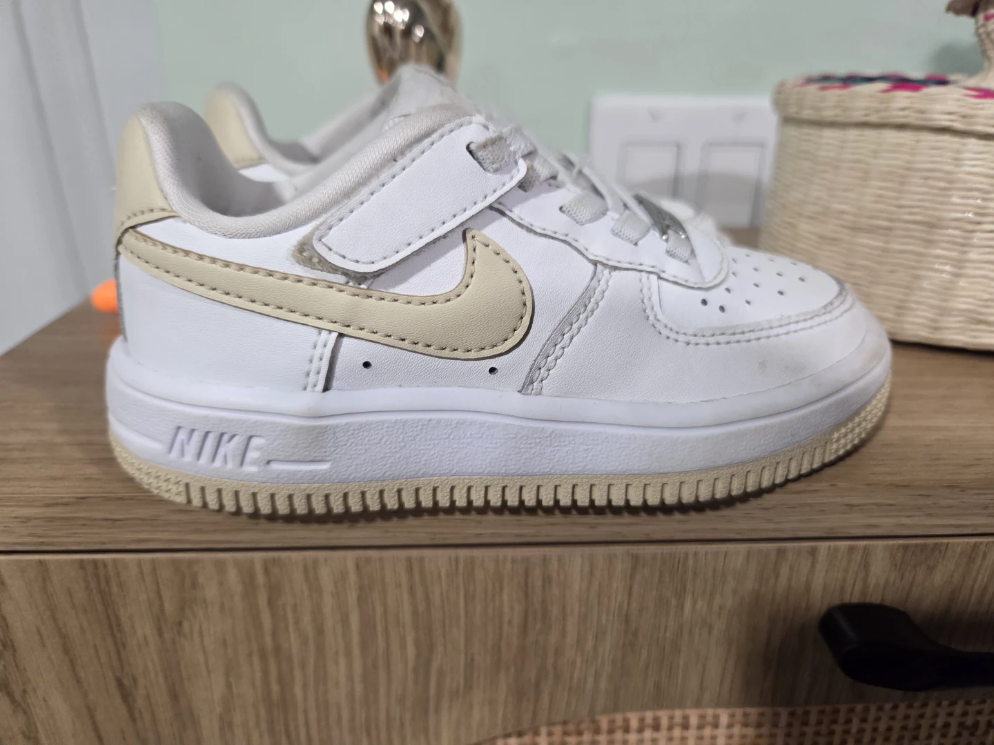 Nike Air Force 1 Toddler Shoes White Beige
