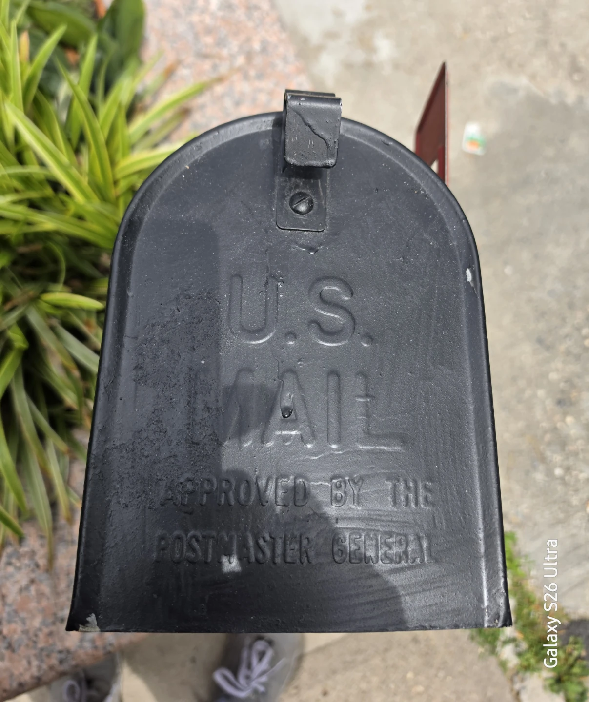 Standard Metal Post-Mount Mailbox Blue Vinyl Wrapped - photo 5